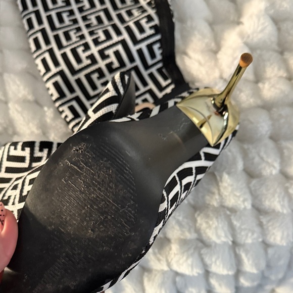 Balmain Black and White Heeled Boots - Picture 4 of 5